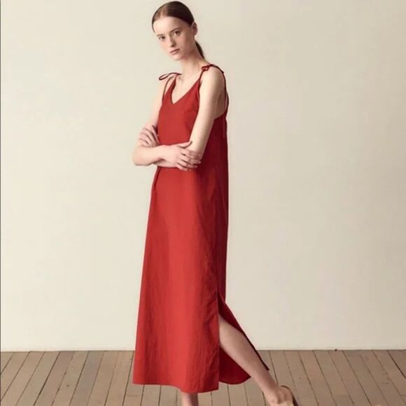 Hidden Forest Market Dresses & Skirts - Hidden Forest Market Red Tie Slip Maxi Dress Korean/Seoul Fashion size M
